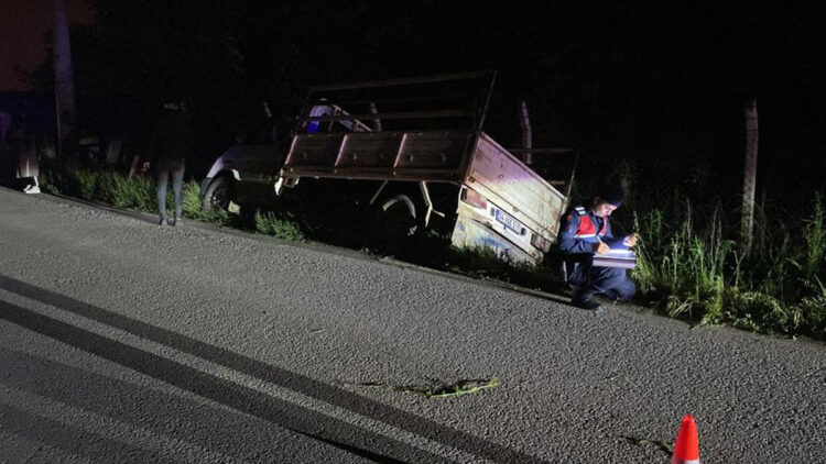 Köpeğe çarpmamak için sulama kanalına uçtu