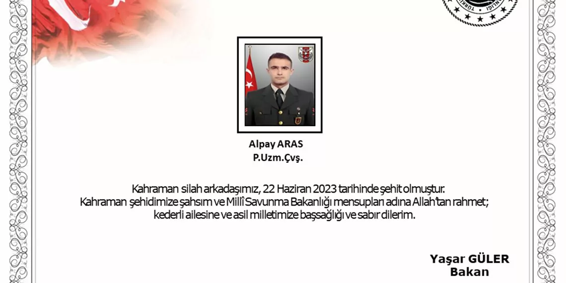 Catismada yaralanan uzman cavus alpay aras sehit oldus - öne çıkan - haberton