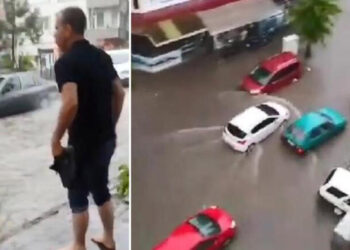 İnegöl'de sağanak; ev ve iş yerlerini su bastı