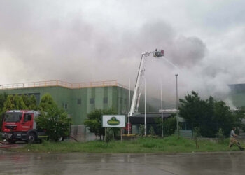 İzmir'de yıldırım düşen turşu fabrikasında yangın
