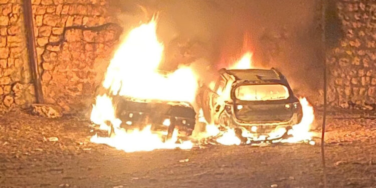 Park halindeki 4 otomobil yandı