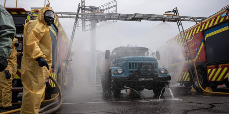 Ukrayna’da radyasyon kazasına karşı tatbikat yapıldı