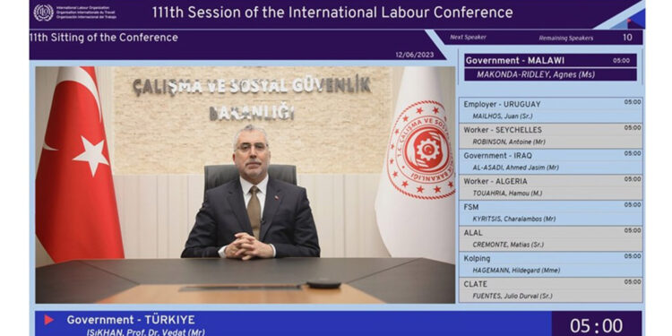 Bakan Işıkhan, 111'inci Uluslararası Çalışma Konferansı'na mesaj gönderdi