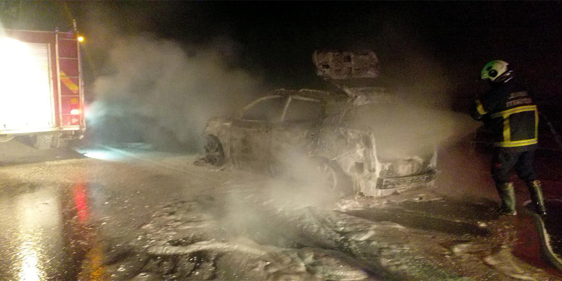 Dorukhan Tüneli'nde cip yangını