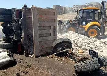 Gaziantep'te freni boşalan hafriyat kamyonu dehşet saçtı