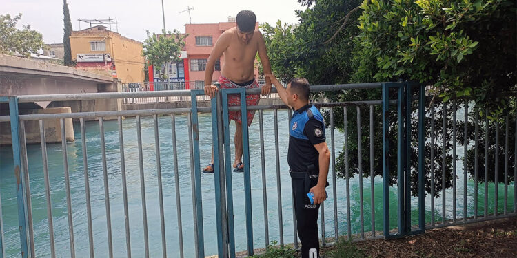 Adana'da polisi sulama kanallarında denetim yaptı