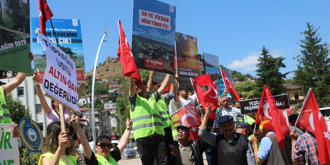 Köydeki maden arama çalışmalarını protesto ettiler