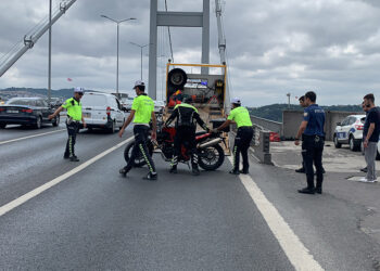 15 Temmuz Şehitler Köprüsü'nde motosiklet kazası