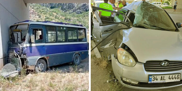 Amasya'da yolcu minibüsü ile otomobil çarpıştı: 21 yaralı