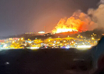 Ayvalık'ta cennet tepesi yakınlarında orman yangını
