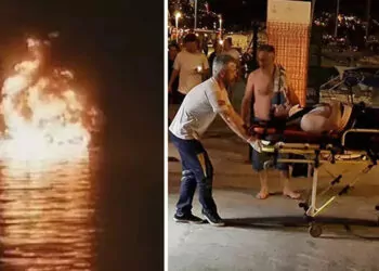 Bodrum’da lastik botta patlama sonrası yangın: 2 yaralı