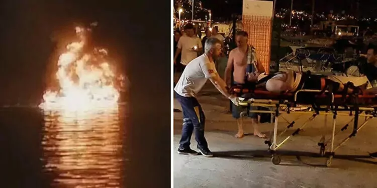 Bodrum’da lastik botta patlama sonrası yangın: 2 yaralı