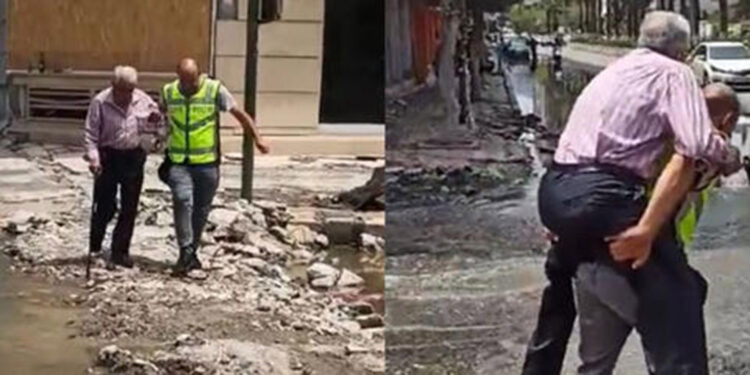 Depremzedeyi sırtında taşıyan polis: Görevimi yaptım