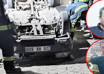 Kaldırıma çarpan otomobil, fabrika bahçesine uçtu; 2 ölü