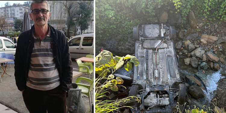 Rize'de otomobil dereye düştü: 1 ölü, 1 yaralı