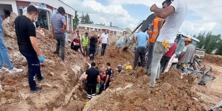 Tokat'ta okul inşaatında göçük: 1 işçi yaralı