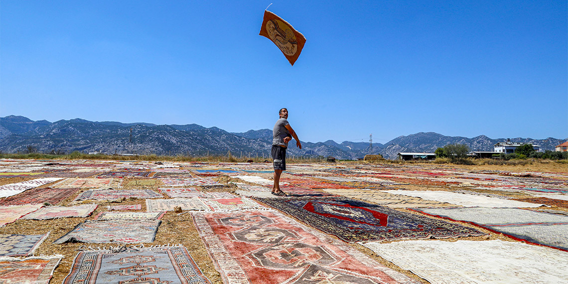 Halı tarlası renklendi