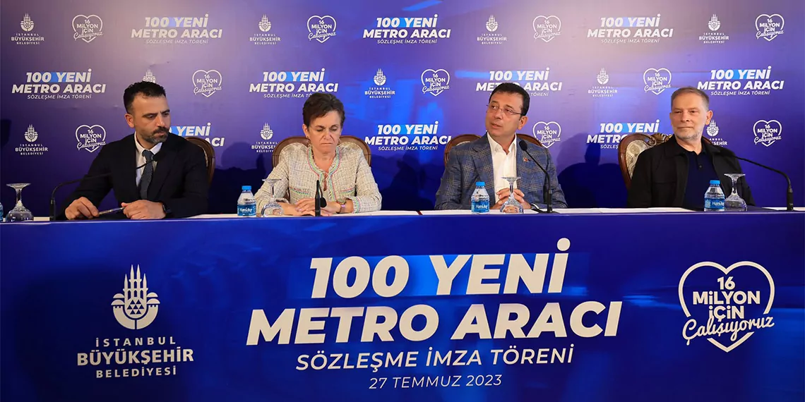 İmamoğlu, 100 yeni metro aracı imza törenine katıldı