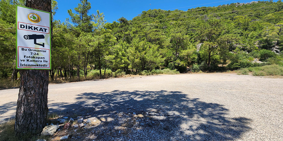 Antalya'da, bazı duyarsız kişiler 'Kamera' uyarısına aldırmadan, yasağa rağmen ormanda ateş yaktılar.