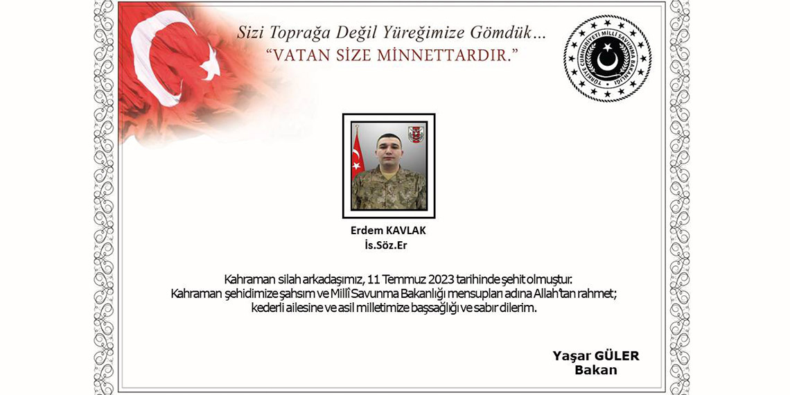 Silah kazası sonucu ağır yaralanan asker şehit oldu