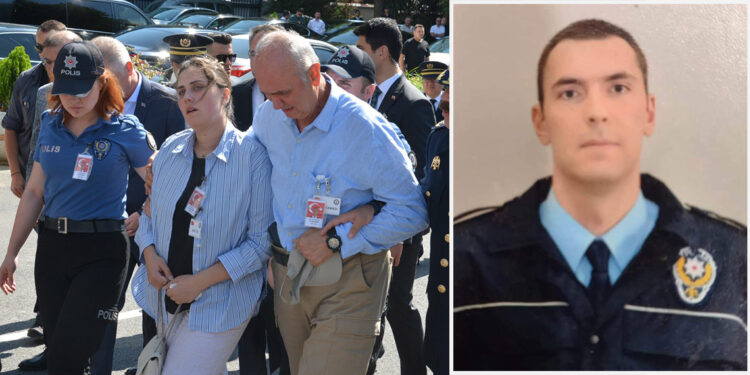 Şehit olan Polis Memuru Alp Efe Bekit için tören