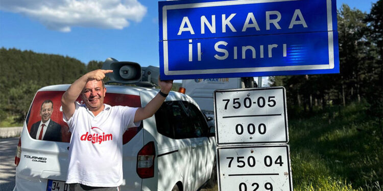 Tanju Özcan Ankara sınırına ulaştı