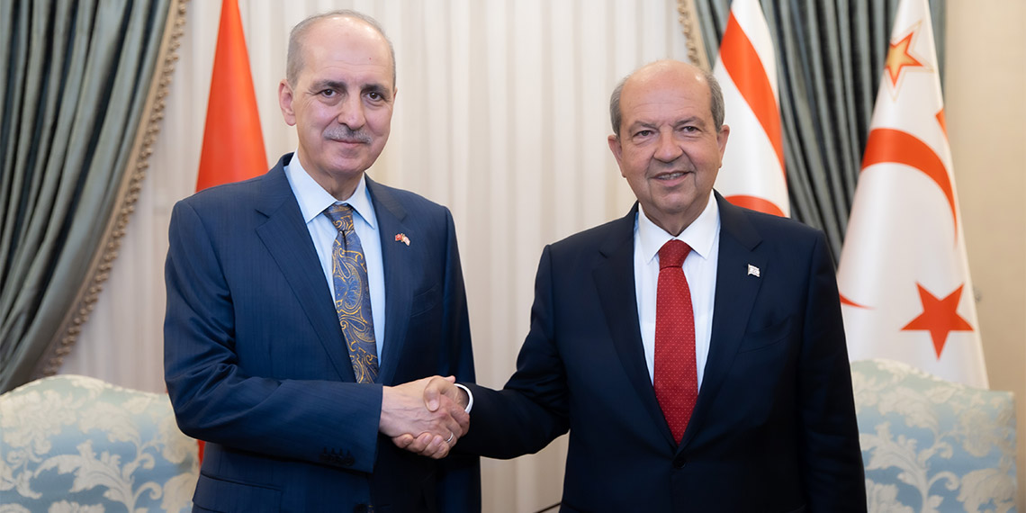 Türkiye Büyük Millet Meclisi Başkanı Numan Kurtulmuş Ersin Tatar ile ortak basın toplantısına katıldı.