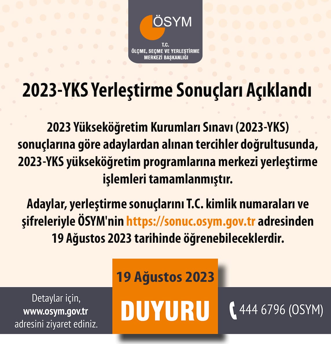 2023-YKS yerleştirme sonuçları açıklandı