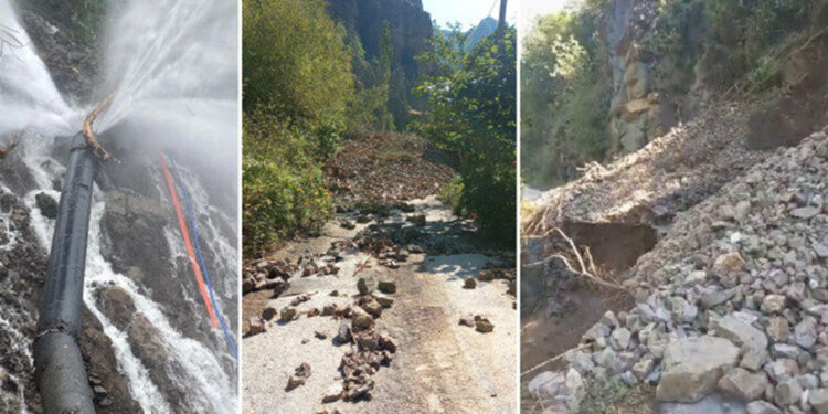 Artvin'de heyelan nedeniyle 8 köy yolu ulaşıma kapandı