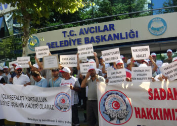 Avcılar Belediyesi önünde işçi eylemi