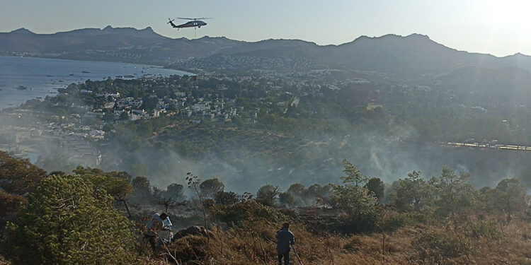Bodrum'da makilik yangını çıktı