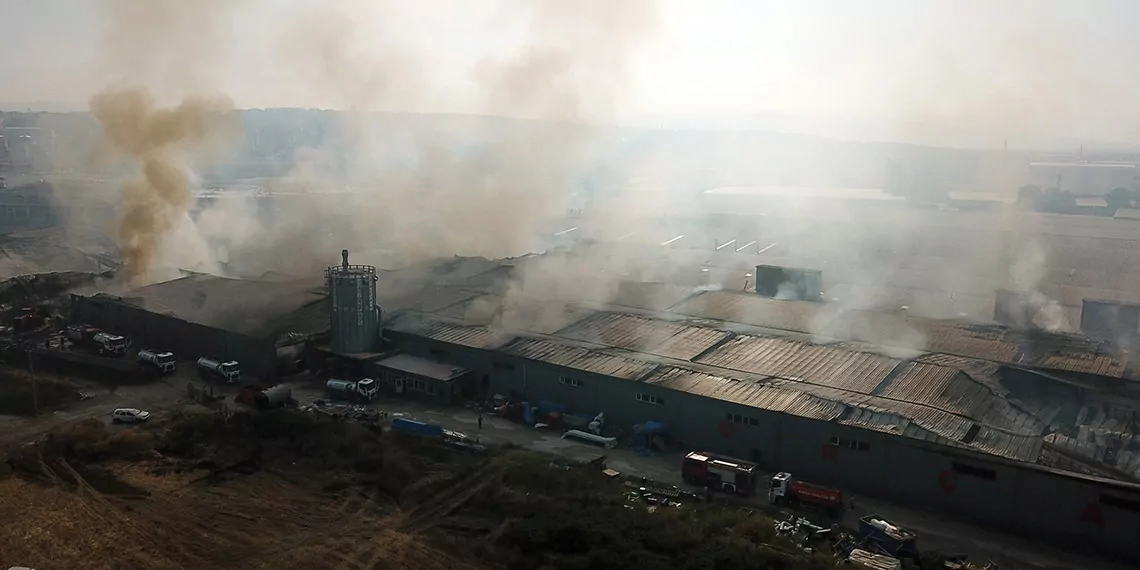 Bursada 10 fabrikanin yandigi yangin havadan goruntulendit - öne çıkan - haberton