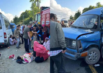 Fındık işçilerini taşıyan minibüsler çarpıştı: 15 yaralı