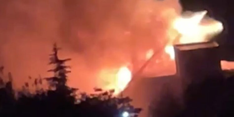 Tunceli'de taburun yatakhanesinde yangın