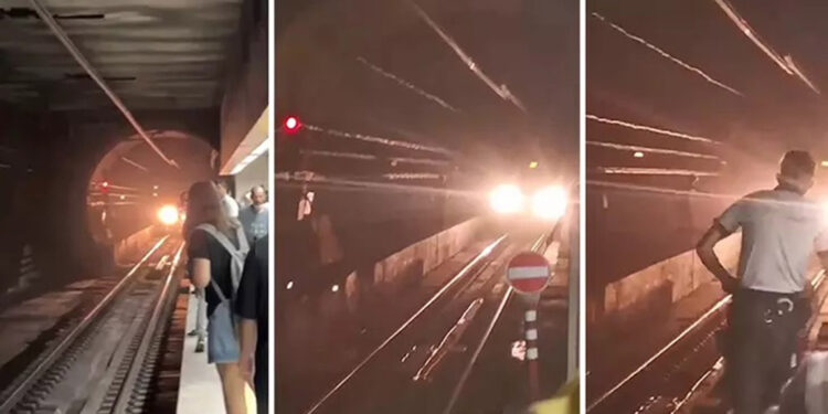 Üsküdar'da raylara atlayan kişi paniğe neden oldu