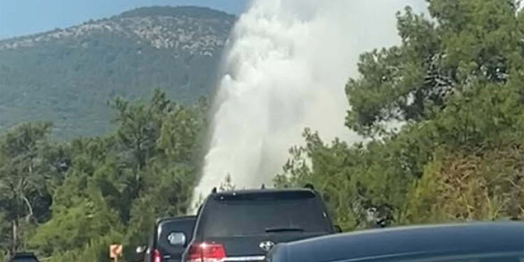 Bodrum'da isale hattında patlama