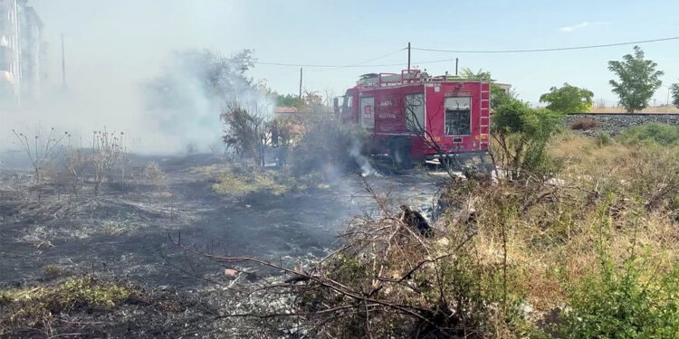 Elazığ'da otluk alanda yangın