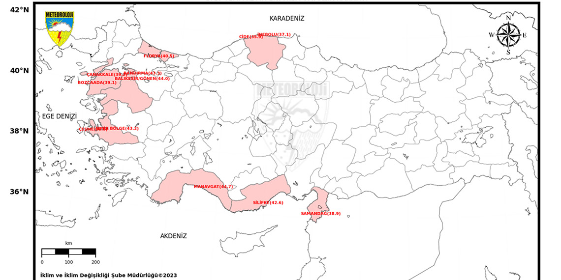 Meteoroloji Genel Müdürlüğü'nün sıcaklık raporuna göre temmuz ayı, 25,7 derece ortalama sıcaklıkla, son 53 yılın en sıcak 10'uncu temmuz ayı olarak kayıtlara geçti.