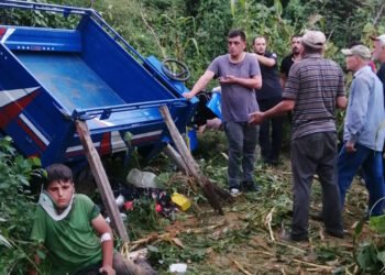 Zonguldak'ta patpat tarlaya devrildi; 13 yaralı
