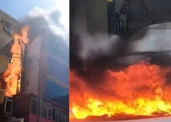 Ataşehir'de 5 katlı binada yangın-1