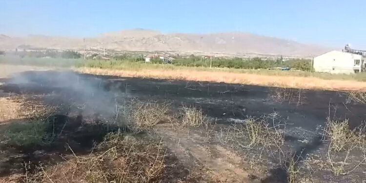 Bahçesindeki otları yakmak isterken yangına sebep oldu