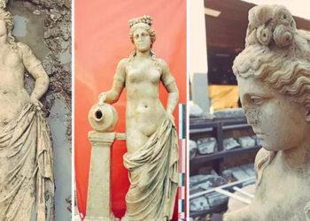 Bartın'da 1800 yıllık su perisi heykeli bulundu