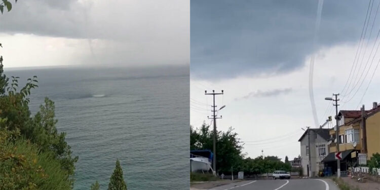 Bartın'da denizde hortum çıktı