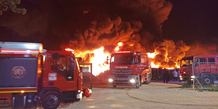 Bursa'da soğuk hava deposunda yangın