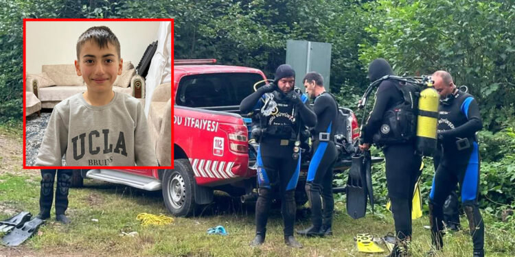 Dalgıçlar, kayıp Emirhan için gölette arama yapıyor