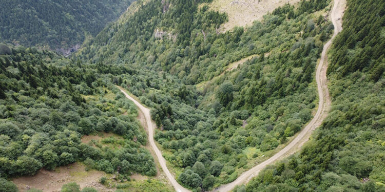 İmeceyle yapılan şelale yolunda heyelan korkusu