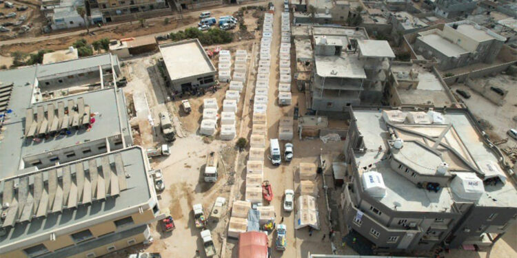 Sel felaketinden etkilenen Libya için sahra hastanesi kuruldu