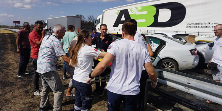 Anız ateşinden çıkan duman TEM otoyolunu kapladı; 2 ölü 35 yaralı