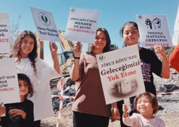 Mermer ocağına karşı mahalleli eylem yaptı