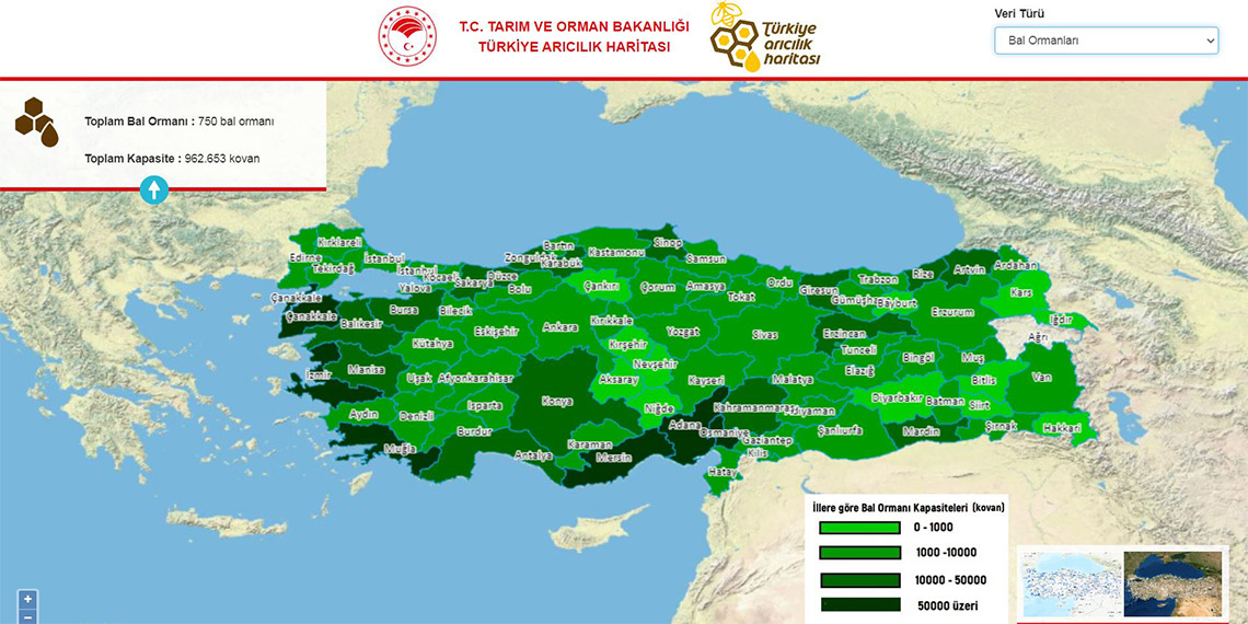 Türkiye Arıcılık Haritası güncellendi